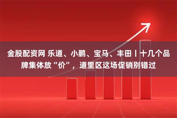 金股配资网 乐道、小鹏、宝马、丰田丨十几个品牌集体放“价”，道里区这场促销别错过