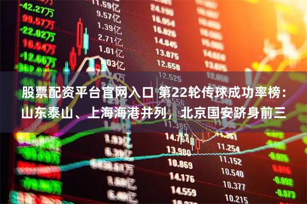 股票配资平台官网入口 第22轮传球成功率榜：山东泰山、上海海港并列，北京国安跻身前三